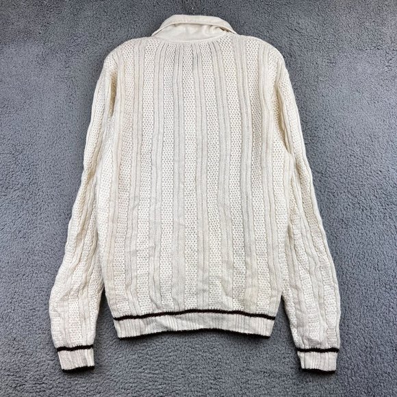Vintage 50s 60s Cable Knit Stitch Sweater by Damon size L - Picture 3 of 9